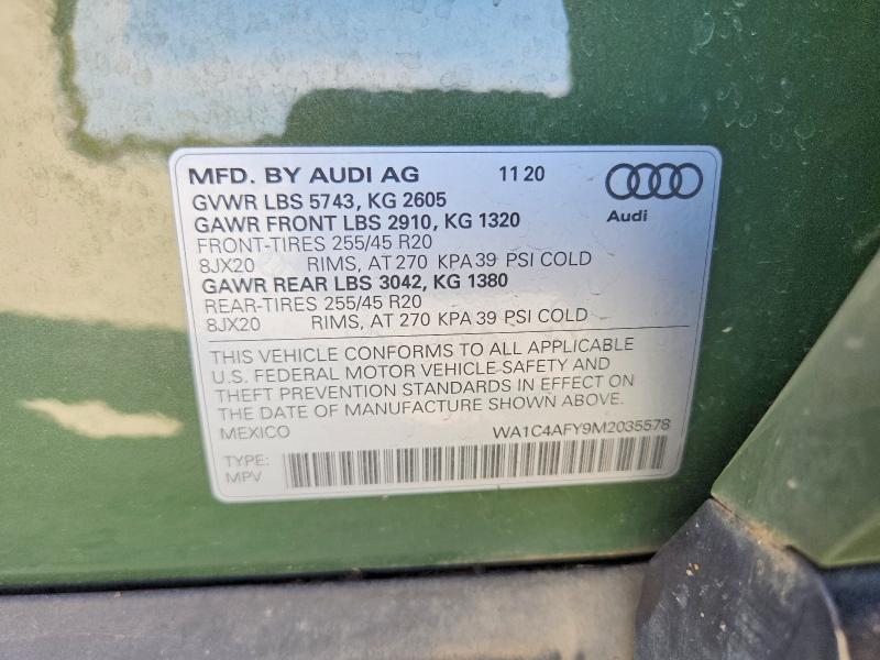 Aukcja sprzedaży 2021 Audi Sq5, vin: WA1C4AFY9M2035578, numer aukcji: 70329866