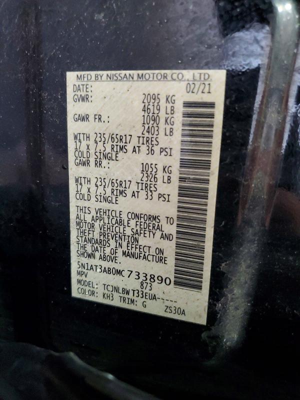 Aukcja sprzedaży 2021 Nissan Rogue, vin: 5N1AT3AB0MC733890, numer aukcji: 68684996