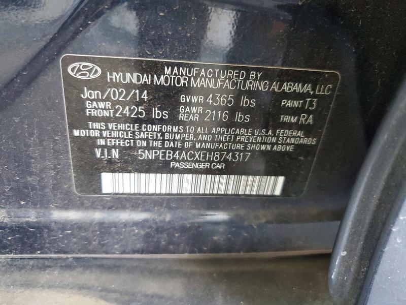 Aukcja sprzedaży 2014 Hyundai Sonata, vin: 5NPEB4ACXEH874317, numer aukcji: 67731556