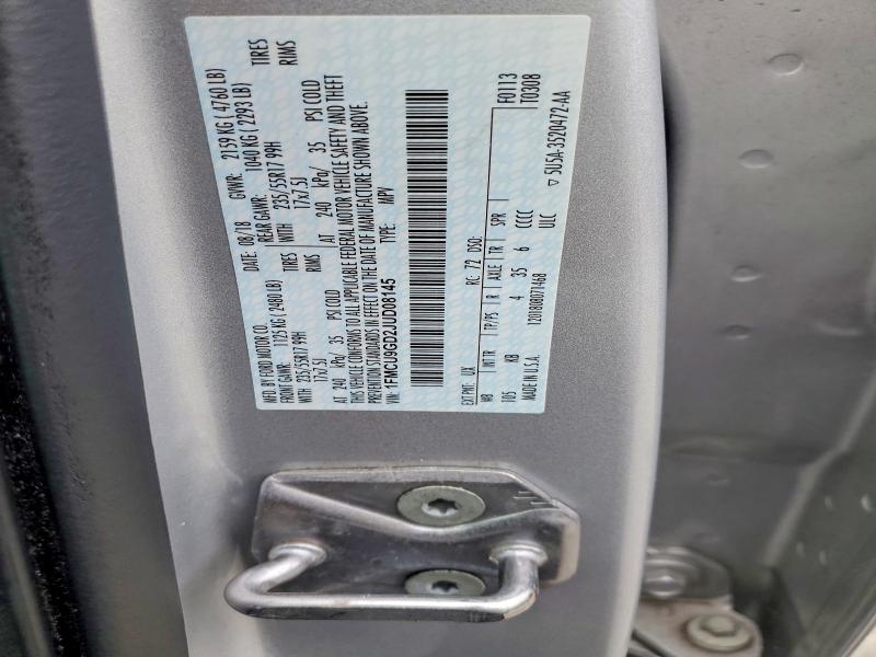 2018 Ford Escape მანქანა იყიდება აუქციონზე, vin: 1FMCU9GD2JUD08145, აუქციონის ნომერი: 70545476