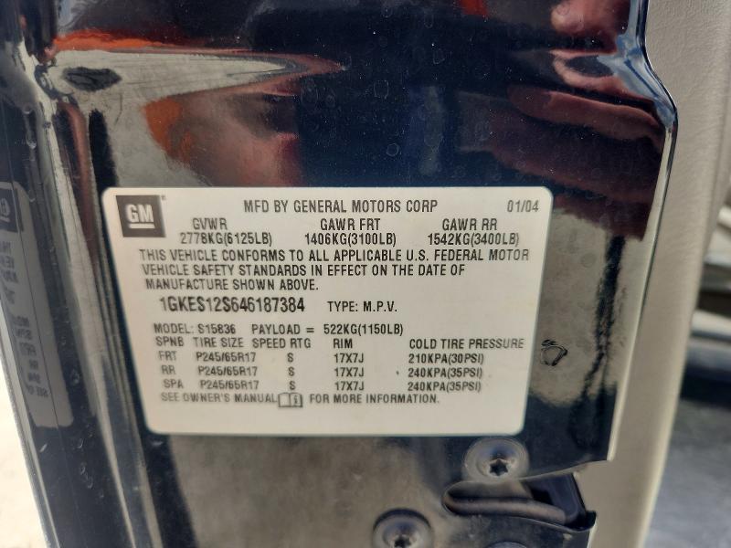 Aukcja sprzedaży 2004 Gmc Envoy, vin: 1GKES12S646187384, numer aukcji: 68183576