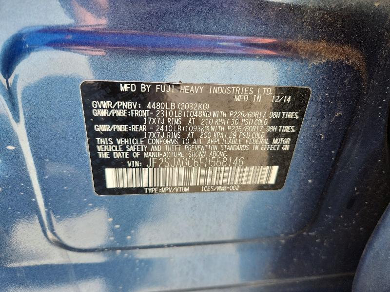 Aukcja sprzedaży 2015 Subaru Forester, vin: JF2SJAGC6FH568146, numer aukcji: 67346556