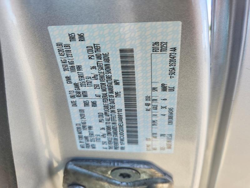 67927266 :رقم المزاد ، 1FMCU0GX9EUA69110 vin ، 2014 Ford Escape مزاد بيع