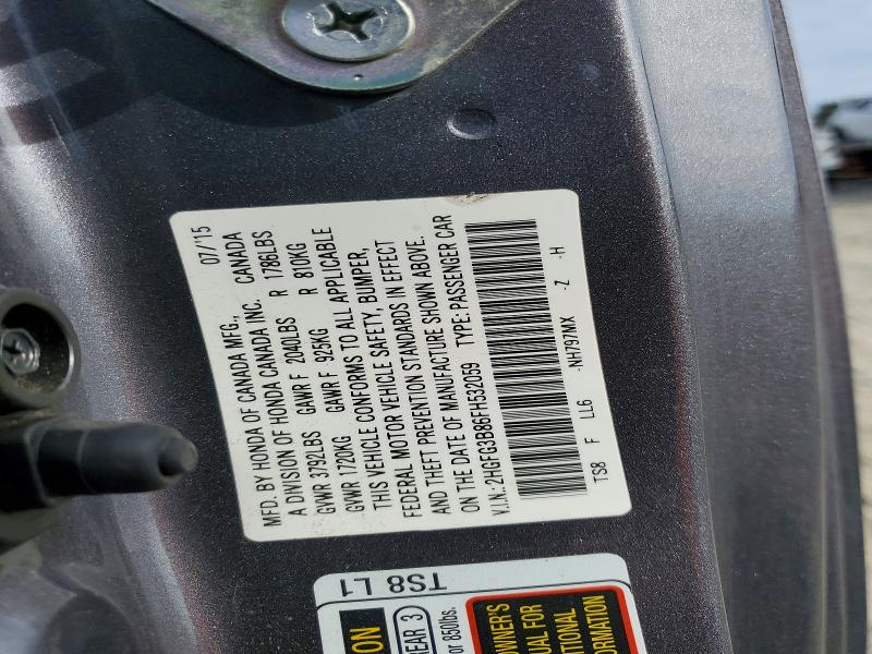 67167216 :رقم المزاد ، 2HGFG3B86FH532059 vin ، 2015 Honda Civic مزاد بيع