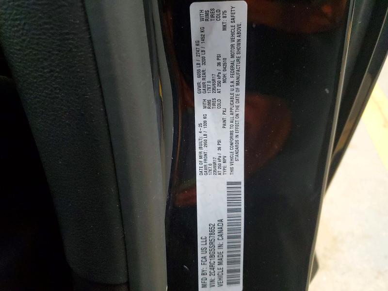 Aukcja sprzedaży 2025 Chrysler Pacifica, vin: 2C4RC1BG5SR578652, numer aukcji: 69494206