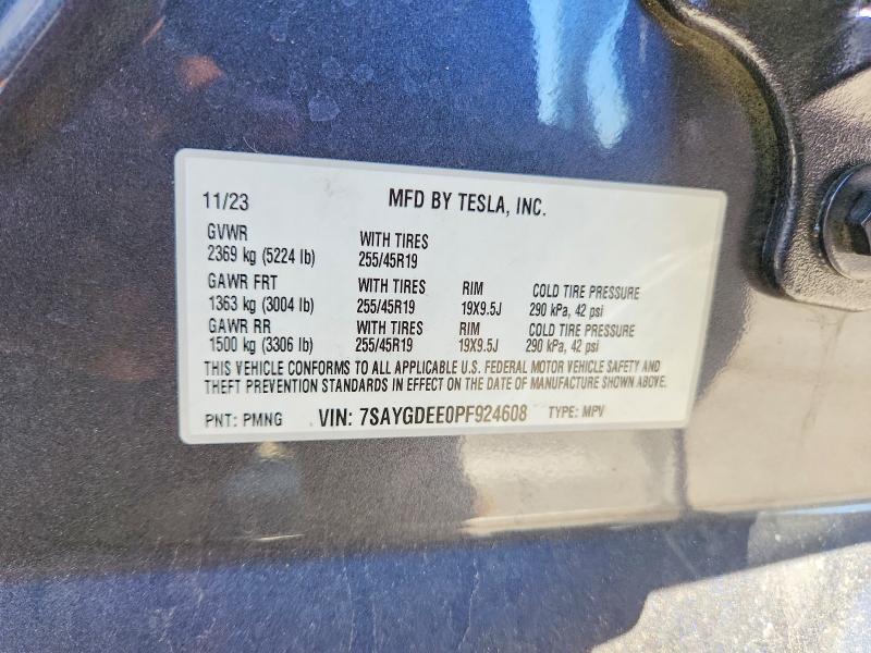 Aukcja sprzedaży 2023 Tesla Model Y, vin: 7SAYGDEE0PF924608, numer aukcji: 68270196