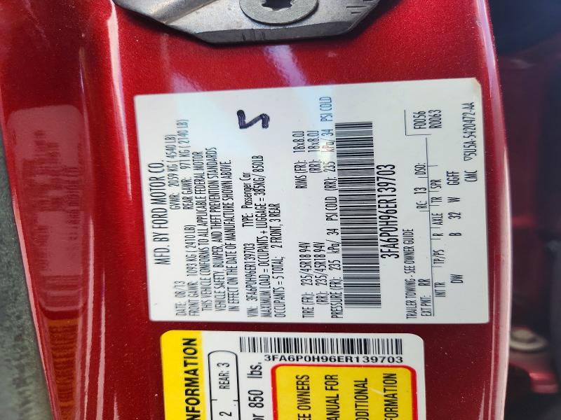 2014 Ford Fusion მანქანა იყიდება აუქციონზე, vin: 3FA6P0H96ER139703, აუქციონის ნომერი: 68576866