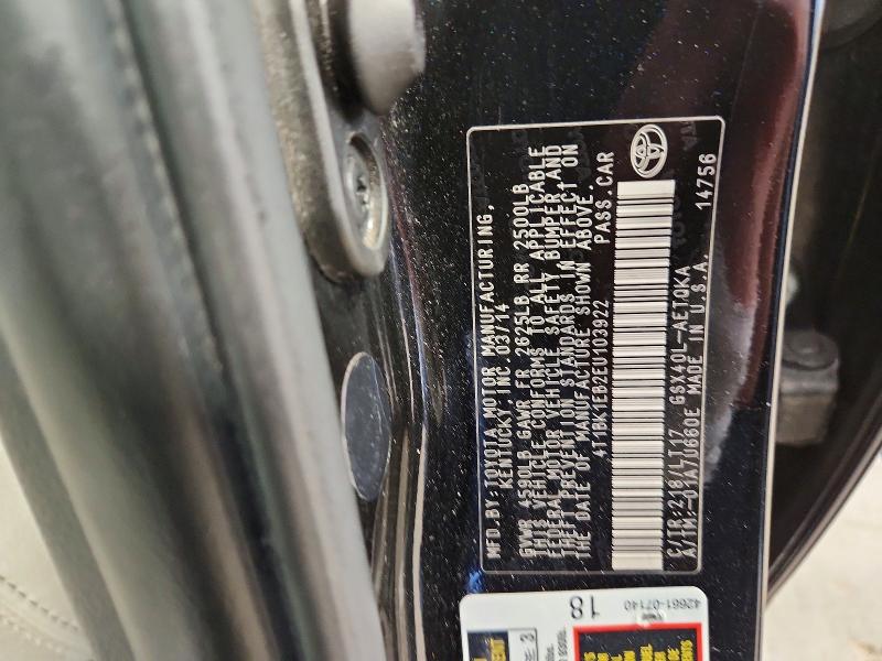 Продаж на аукціоні авто 2014 Toyota Avalon, vin: 4T1BK1EB2EU103922, номер лоту: 69864906