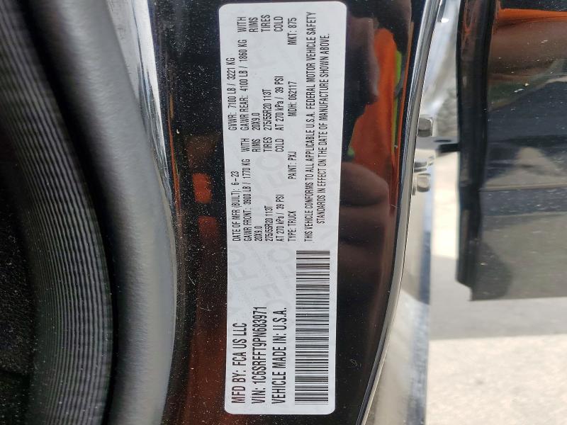 Продаж на аукціоні авто 2023 Ram 1500, vin: 1C6SRFFT9PN683971, номер лоту: 67719776