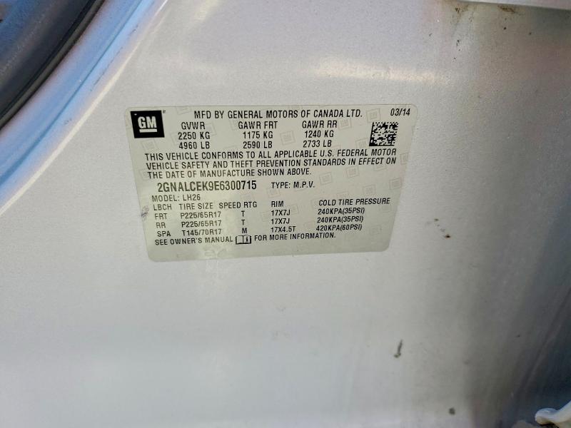 Продажа на аукционе авто 2014 Chevrolet Equinox, vin: 2GNALCEK9E6300715, номер лота: 69248446