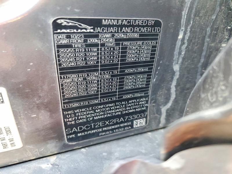 Продаж на аукціоні авто 2024 Jaguar F-pace, vin: SADCT2EX2RA733037, номер лоту: 68895676
