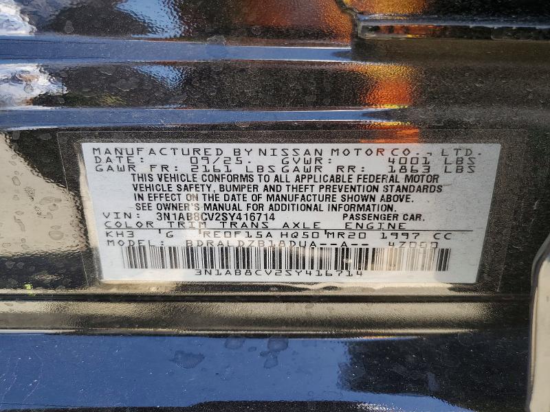Auction sale of the 2025 Nissan Sentra, vin: 3N1AB8CV2SY416714, lot number: 69388086