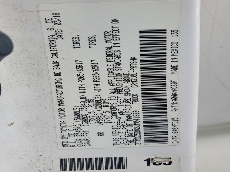 68213216 :رقم المزاد ، 3TMDZ5BN2JM041869 vin ، 2018 Toyota Tacoma مزاد بيع