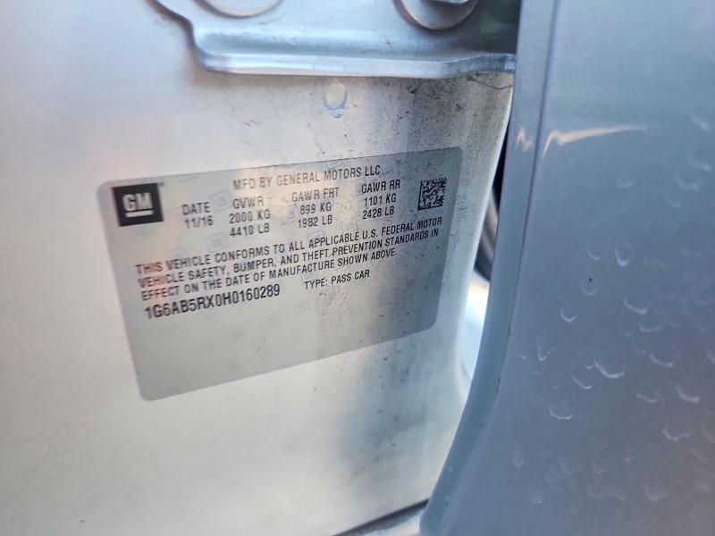 2017 Cadillac Ats მანქანა იყიდება აუქციონზე, vin: 1G6AB5RX0H0160289, აუქციონის ნომერი: 67219236