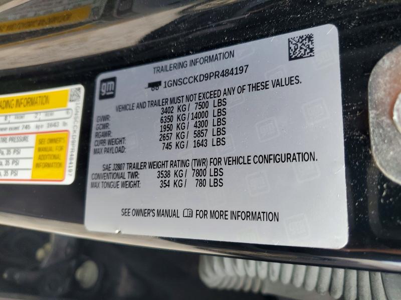 Aukcja sprzedaży 2023 Chevrolet Suburban, vin: 1GNSCCKD9PR484197, numer aukcji: 70029906