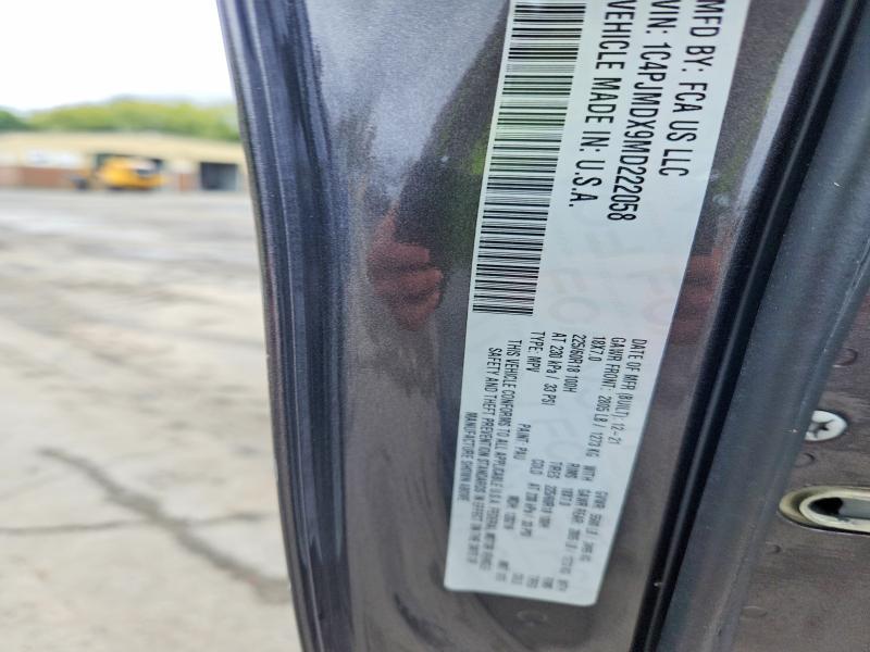 2021 Jeep Cherokee მანქანა იყიდება აუქციონზე, vin: 1C4PJMDX9MD222058, აუქციონის ნომერი: 70663986