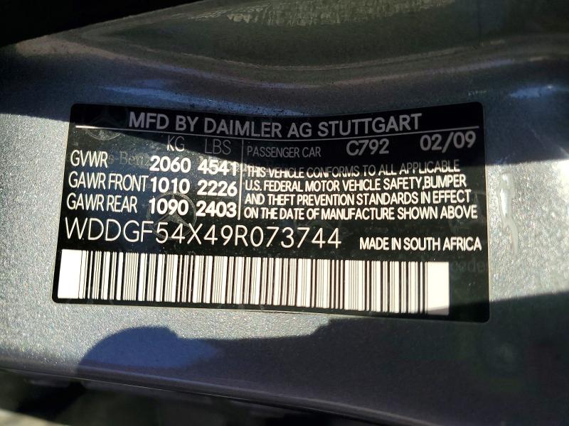 Продаж на аукціоні авто 2009 Mercedes-benz C, vin: WDDGF54X49R073744, номер лоту: 67510056
