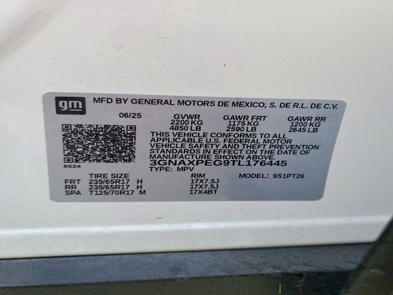 2026 Chevrolet Equinox მანქანა იყიდება აუქციონზე, vin: 3GNAXPEG9TL176445, აუქციონის ნომერი: 67182496