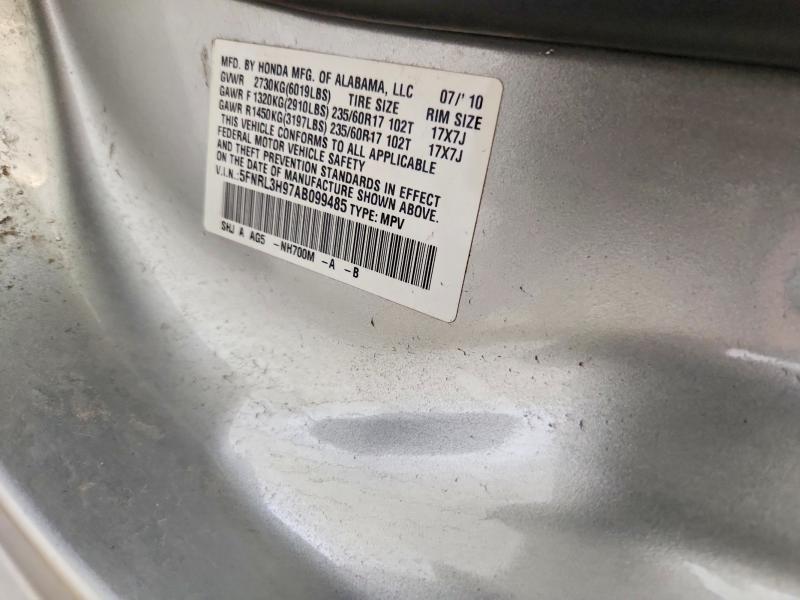 Auction sale of the 2010 Honda Odyssey, vin: 5FNRL3H97AB099485, lot number: 69425456