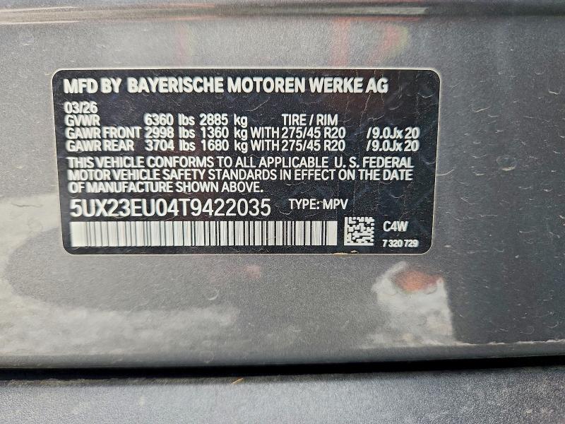 69531806 :رقم المزاد ، 5UX23EU04T9422035 vin ، 2026 Bmw X5 مزاد بيع