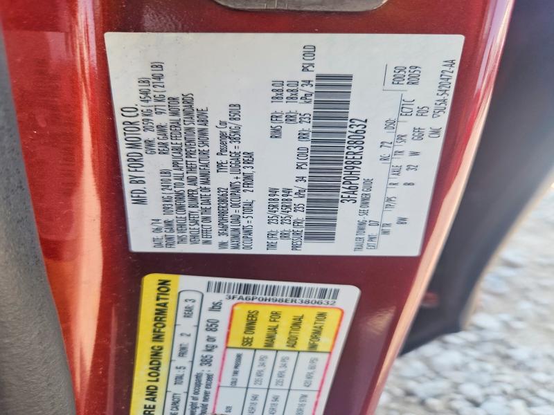 Продажа на аукционе авто 2014 Ford Fusion, vin: 3FA6P0H98ER380632, номер лота: 67404606