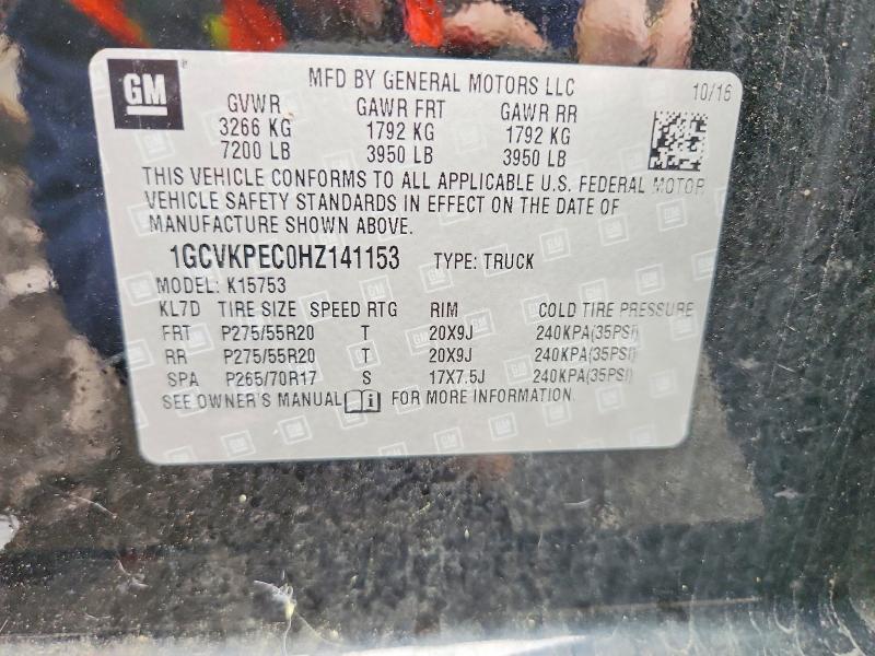 Продаж на аукціоні авто 2017 Chevrolet Silverado, vin: 1GCVKPEC0HZ141153, номер лоту: 70694446