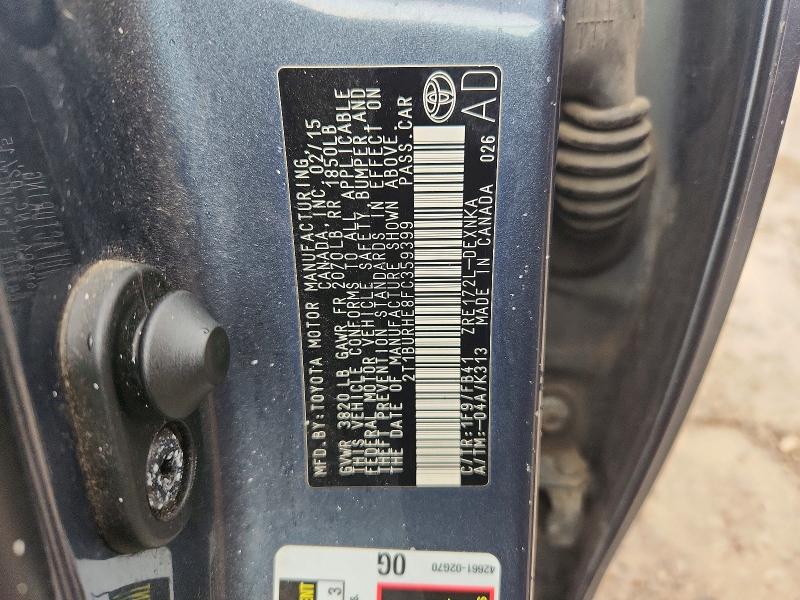 68734686 :رقم المزاد ، 2T1BURHE8FC359399 vin ، 2015 Toyota Corolla مزاد بيع
