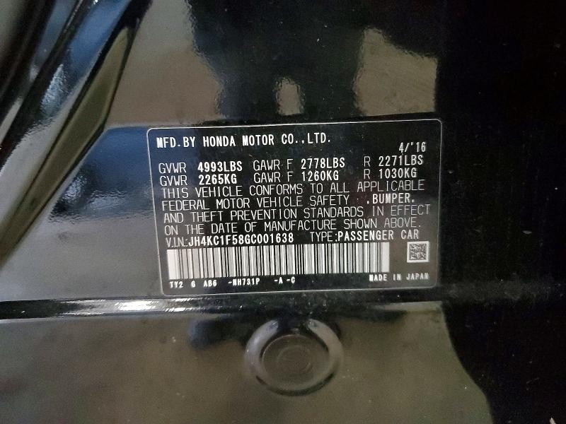 Aukcja sprzedaży 2016 Acura Rlx, vin: JH4KC1F58GC001638, numer aukcji: 68025896