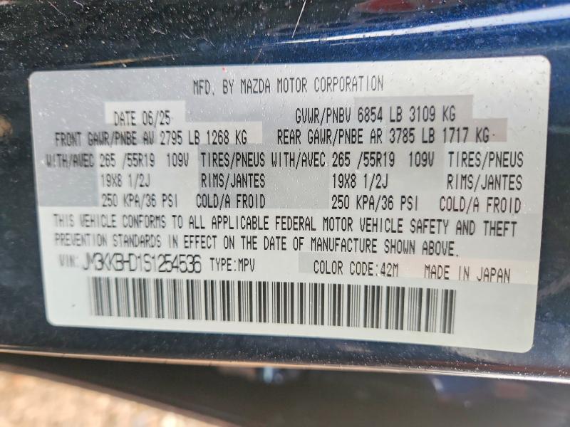 Продажа на аукционе авто 2025 Mazda Cx-90, vin: JM3KKBHD1S1254536, номер лота: 67813446