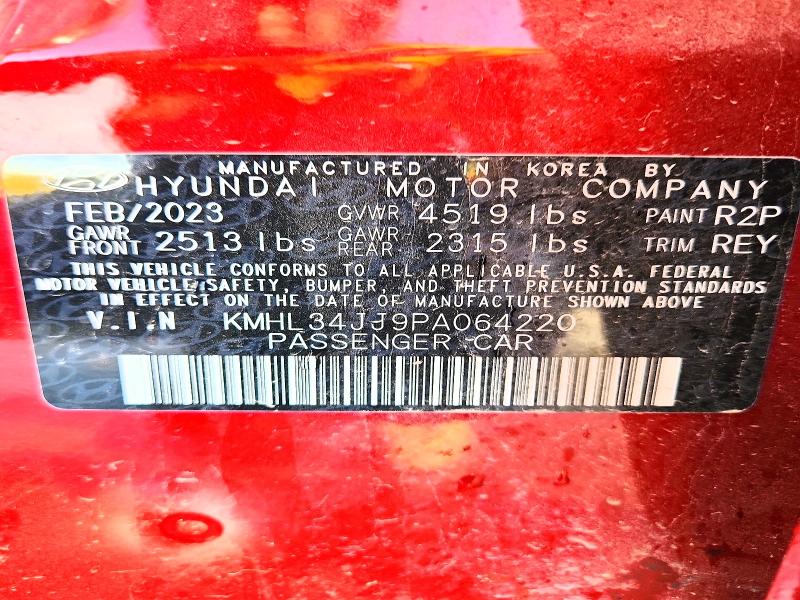 Продаж на аукціоні авто 2023 Hyundai Sonata Hybrid, vin: KMHL34JJ9PA064220, номер лоту: 67188996