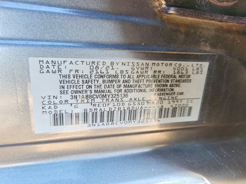 Aukcja sprzedaży 2021 Nissan Sentra, vin: 3N1AB8CV0MY325136, numer aukcji: 69531336