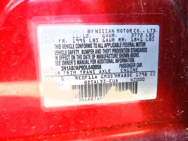 Aukcja sprzedaży 2013 Nissan Sentra, vin: 3N1AB7AP9DL640058, numer aukcji: 70451766