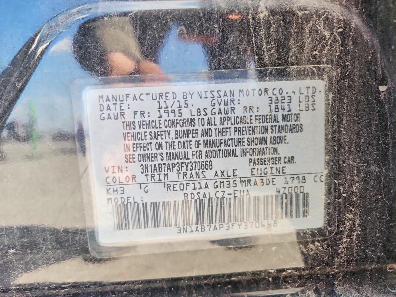 69727566 :رقم المزاد ، 3N1AB7AP3FY370668 vin ، 2015 Nissan Sentra مزاد بيع
