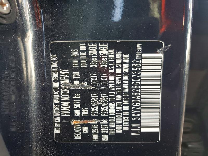 69373406 :رقم المزاد ، 5XYZGDAB2BG023982 vin ، 2011 Hyundai Santa Fe مزاد بيع