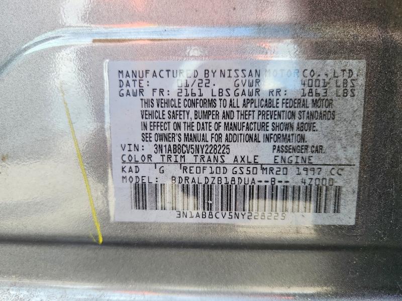 Aukcja sprzedaży 2022 Nissan Sentra, vin: 3N1AB8CV5NY228225, numer aukcji: 68494536
