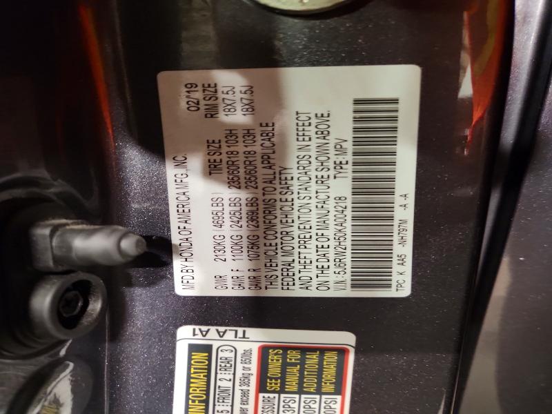 67604296 :رقم المزاد ، 5J6RW2H50KA004218 vin ، 2019 Honda Cr-v مزاد بيع