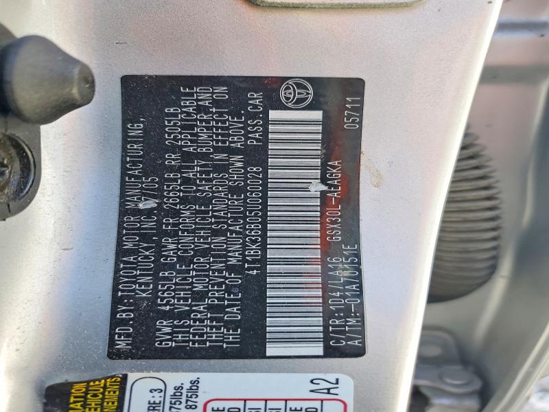 Продажа на аукционе авто 2005 Toyota Avalon, vin: 4T1BK36B05U060028, номер лота: 68962366