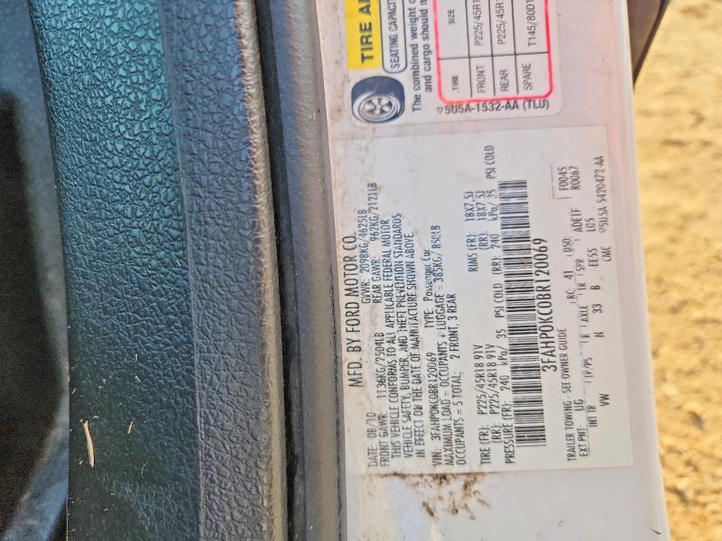 Продаж на аукціоні авто 2011 Ford Fusion, vin: 3FAHP0KC0BR120069, номер лоту: 67179856