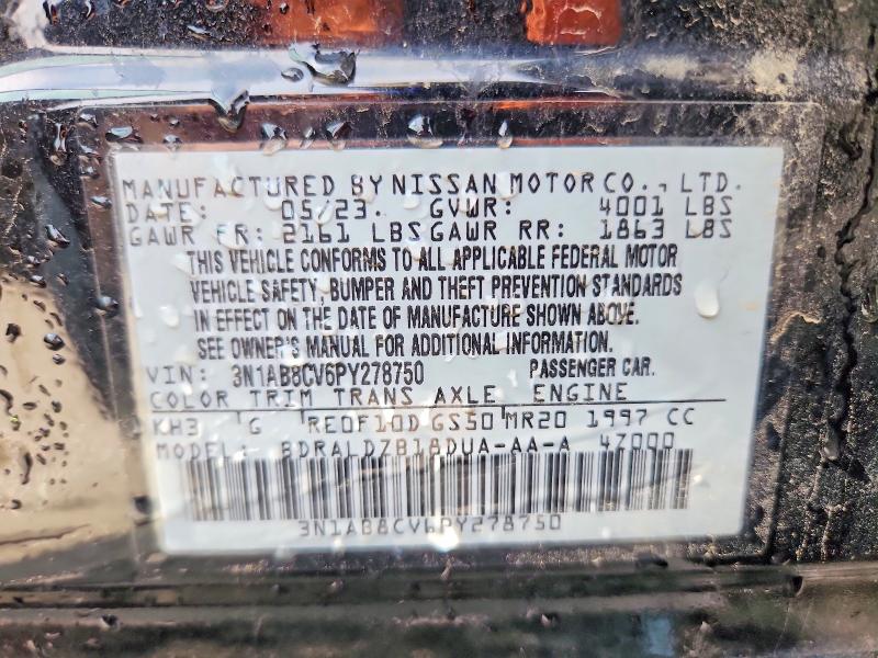 2023 Nissan Sentra მანქანა იყიდება აუქციონზე, vin: 3N1AB8CV6PY278750, აუქციონის ნომერი: 70443756