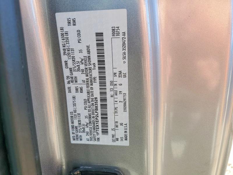 Продажа на аукционе авто 2020 Ford F150, vin: 1FTEX1EP2LFB83528, номер лота: 70093586