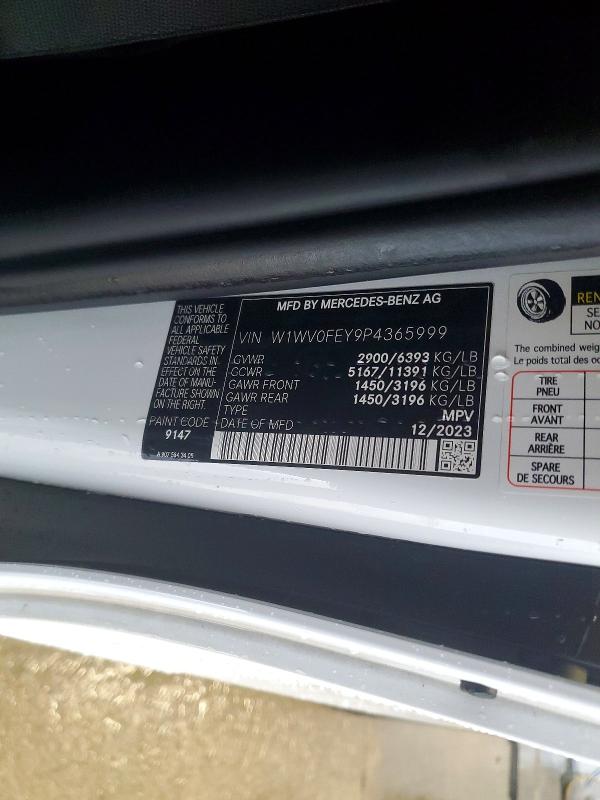 Aukcja sprzedaży 2023 Mercedes-benz Metris, vin: W1WV0FEY9P4365999, numer aukcji: 67491166