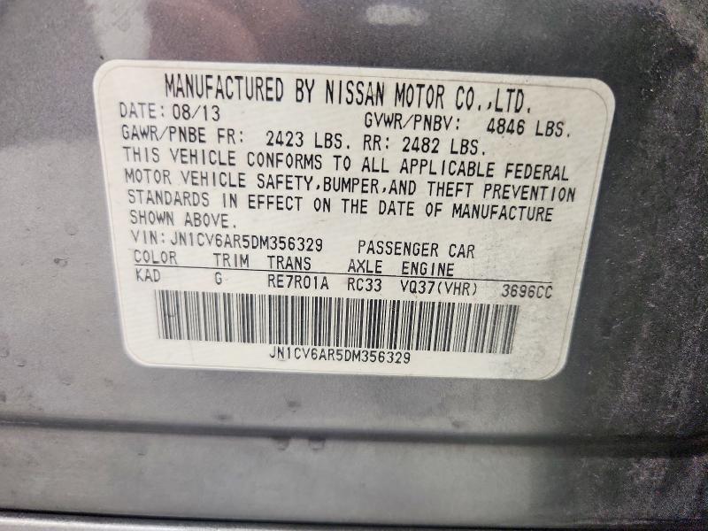 Aukcja sprzedaży 2013 Infiniti G37 Sedan, vin: JN1CV6AR5DM356329, numer aukcji: 69891116