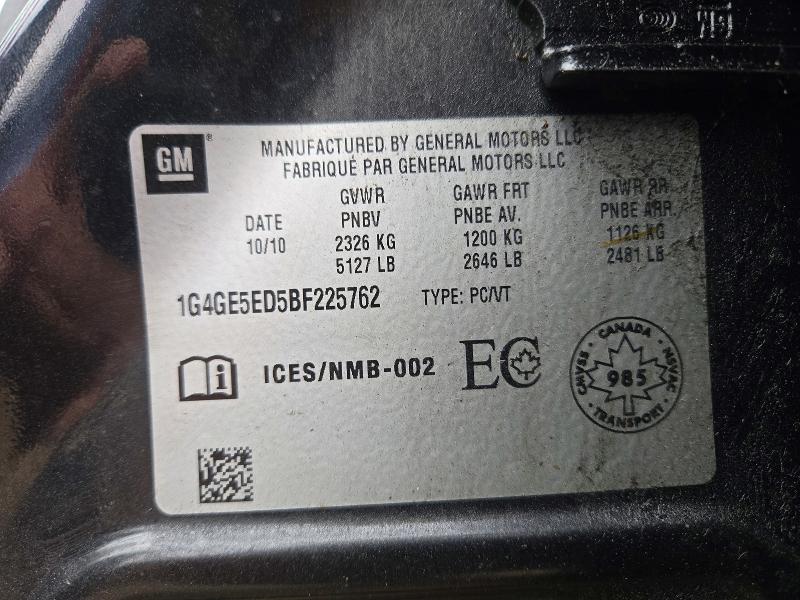 66038836 :رقم المزاد ، 1G4GE5ED5BF225762 vin ، 2011 Buick Lacrosse مزاد بيع