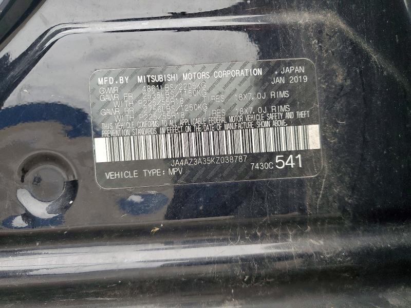 Aukcja sprzedaży 2019 Mitsubishi Outlander, vin: JA4AZ3A35KZ038787, numer aukcji: 69801946