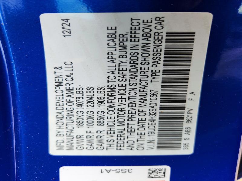 Продаж на аукціоні авто 2025 Acura Integra, vin: 19UDE4H32SA010567, номер лоту: 68356076
