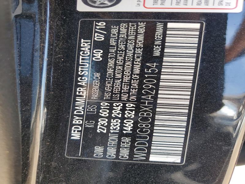 Aukcja sprzedaży 2017 Mercedes-benz S, vin: WDDUG8CBXHA290154, numer aukcji: 66531326