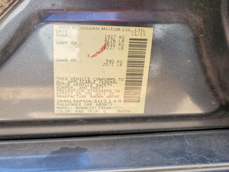 70511616 :رقم المزاد ، 1N4AL3AP5GN305148 vin ، 2016 Nissan Altima مزاد بيع