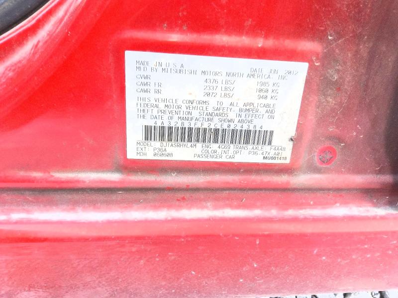 2012 Mitsubishi Galant მანქანა იყიდება აუქციონზე, vin: 4A32B3FF2CE024384, აუქციონის ნომერი: 69494976