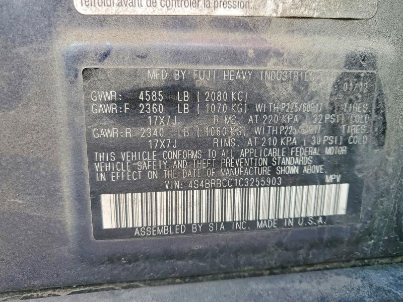 Продажа на аукционе авто 2012 Subaru Outback, vin: 4S4BRBCC1C3255903, номер лота: 69496296