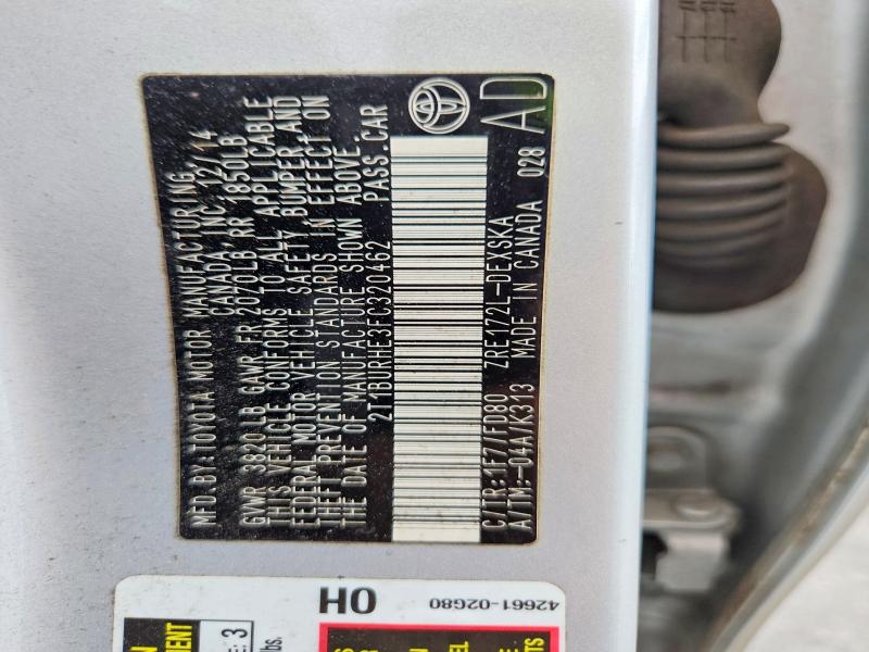 70103136 :رقم المزاد ، 2T1BURHE3FC320462 vin ، 2015 Toyota Corolla مزاد بيع